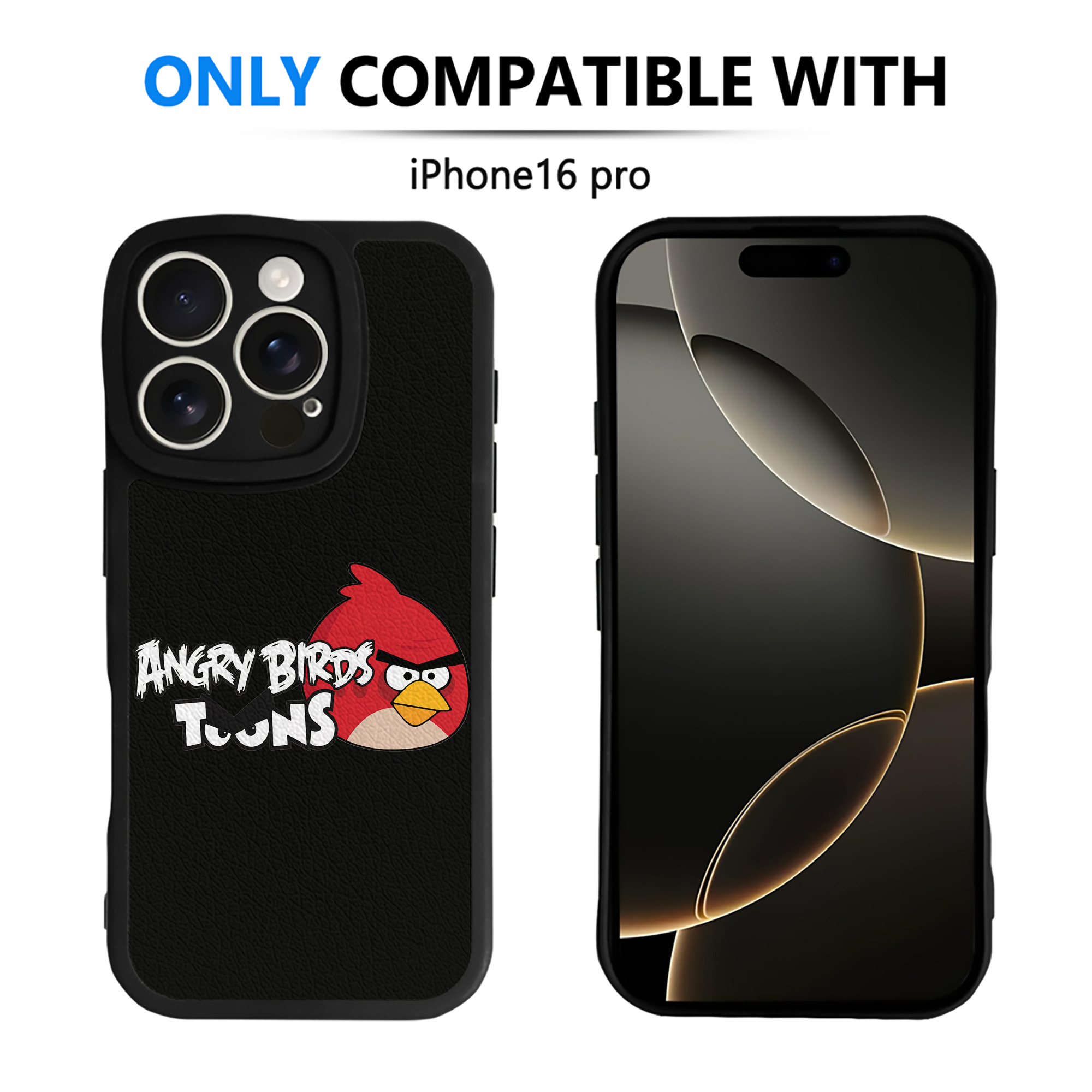（画像用） Angry Birds アングリーバード 【iPhone 16シリーズ対応】シリコンスマホケース（レザー調） 材質：シリコン
